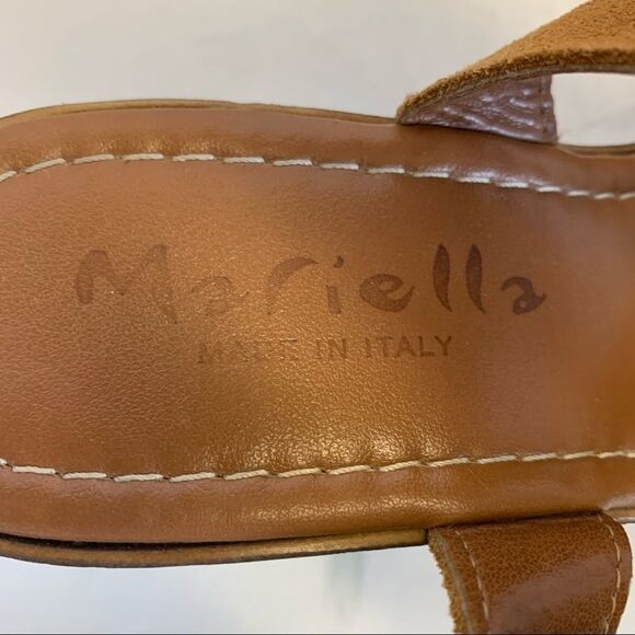 Mariella Italian Brown suede wedge sandals Sz 40 - Picture 6 of 8